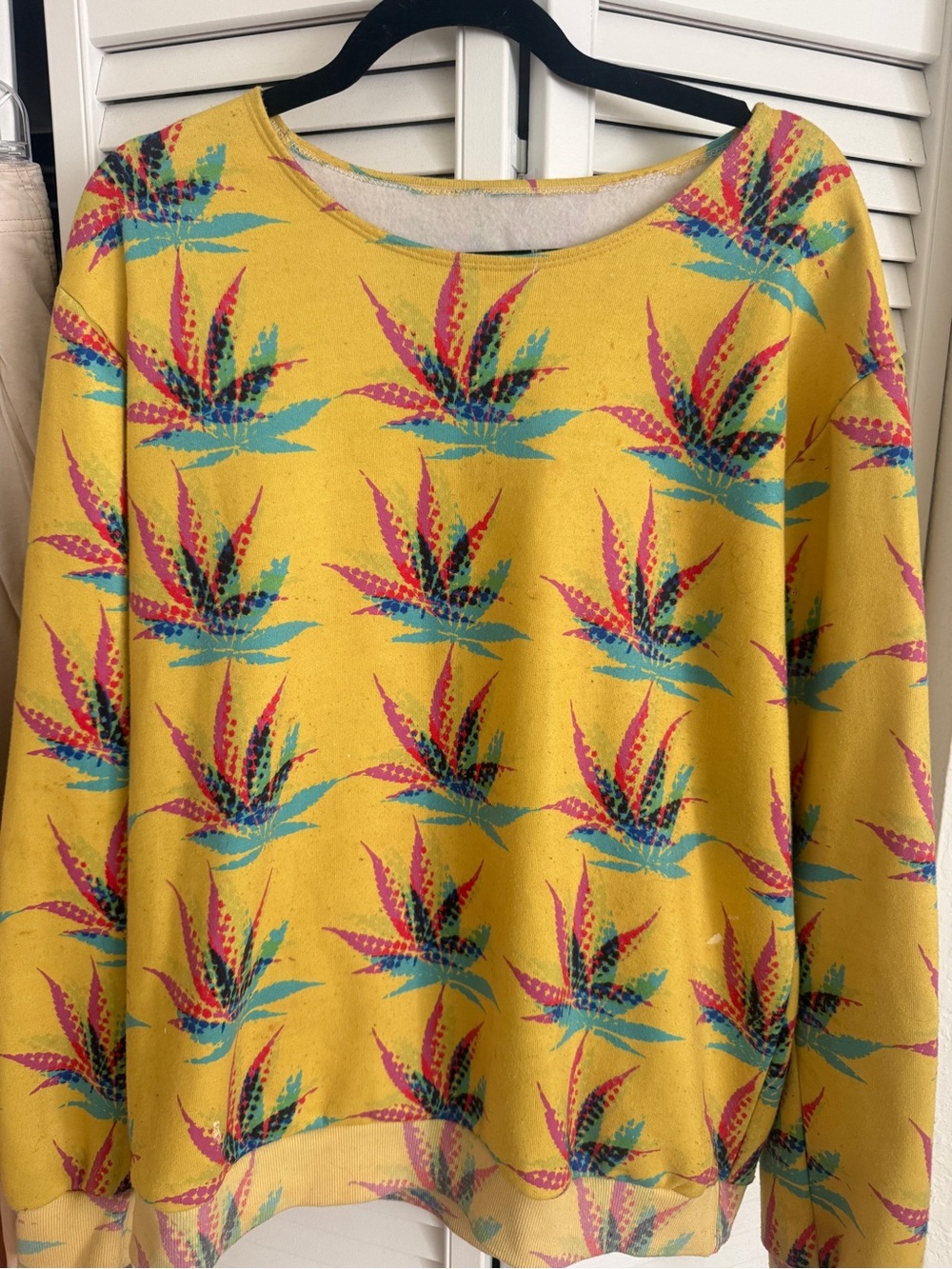 Yellow 4/20 Print Women's Pullover Top